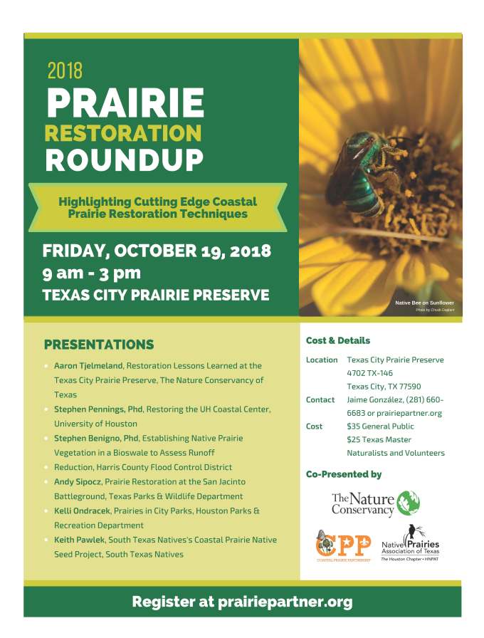 2018 Prairie Restoration Roundup - Final Flyer